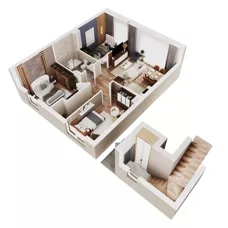 4 pokoje, mieszkanie 62,57 m², piętro 1, oferta nr 55B, Domy na Witosa - etap 2A, Radzymin, ul. Wincentego Witosa