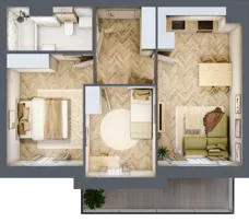 3 pokoje, mieszkanie 45,90 m², piętro 3, oferta nr F1/P3/10, Osiedle Jodłowa etap III, Oława, ul. Jodłowa 46