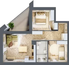 3 pokoje, mieszkanie 48,91 m², piętro 4, oferta nr F1/P4/3, Osiedle Jodłowa etap III, Oława, ul. Jodłowa 46
