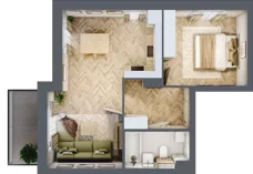 2 pokoje, mieszkanie 43,85 m², piętro 2, oferta nr F1/P2/8, Osiedle Jodłowa etap III, Oława, ul. Jodłowa 46