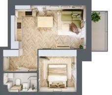 2 pokoje, mieszkanie 36,69 m², piętro 4, oferta nr F1/P4/9, Osiedle Jodłowa etap III, Oława, ul. Jodłowa 46