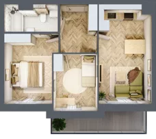 3 pokoje, mieszkanie 45,90 m², piętro 2, oferta nr F1/P2/10, Osiedle Jodłowa etap III, Oława, ul. Jodłowa 46