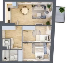 3 pokoje, mieszkanie 57,27 m², piętro 1, oferta nr 23, Przemysłowa 10, Lublin, Stare Miasto, Stare Miasto, ul. Przemysłowa 10
