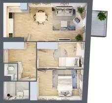 3 pokoje, mieszkanie 57,27 m², piętro 2, oferta nr 42, Przemysłowa 10, Lublin, Stare Miasto, Stare Miasto, ul. Przemysłowa 10