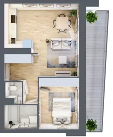 2 pokoje, mieszkanie 40,40 m², piętro 3, oferta nr 61, Przemysłowa 10, Lublin, Stare Miasto, Stare Miasto, ul. Przemysłowa 10