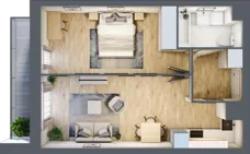 2 pokoje, mieszkanie 43,34 m², piętro 1, oferta nr 3, Biernackiego 17, Lublin, Śródmieście, ul. Biernackiego