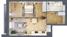 2 pokoje, mieszkanie 45,38 m², piętro 1, oferta nr 4, Biernackiego 17, Lublin, Śródmieście, ul. Biernackiego
