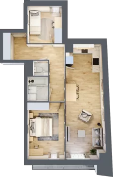 3 pokoje, mieszkanie 65,02 m², piętro 2, oferta nr 12, Biernackiego 17, Lublin, Śródmieście, ul. Biernackiego