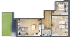 4 pokoje, mieszkanie 69,15 m², parter, oferta nr LM.4, Osiedle Centrum Park, Legnica, ul. Mickiewicza 44/45