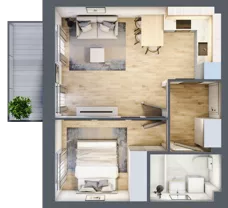 2 pokoje, mieszkanie 38,49 m², piętro 3, oferta nr LM.36, Osiedle Centrum Park, Legnica, ul. Mickiewicza 44/45
