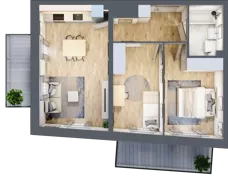 3 pokoje, mieszkanie 53,28 m², piętro 1, oferta nr LM.24, Osiedle Centrum Park, Legnica, ul. Mickiewicza 44/45