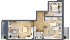 4 pokoje, mieszkanie 69,38 m², piętro 2, oferta nr LM.10, Osiedle Centrum Park, Legnica, ul. Mickiewicza 44/45