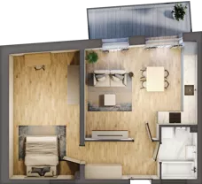 2 pokoje, mieszkanie 46,55 m², piętro 3, oferta nr LM.30, Osiedle Centrum Park, Legnica, ul. Mickiewicza 44/45