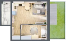 2 pokoje, mieszkanie 42,05 m², parter, oferta nr LM.33, Osiedle Centrum Park, Legnica, ul. Mickiewicza 44/45