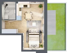 1 pokój, mieszkanie 31,26 m², parter, oferta nr LM.34, Osiedle Centrum Park, Legnica, ul. Mickiewicza 44/45