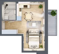 1 pokój, mieszkanie 31,15 m², piętro 1, oferta nr LM.44, Osiedle Centrum Park, Legnica, ul. Mickiewicza 44/45