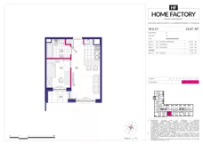 2 pokoje, mieszkanie 33,07 m², piętro 6, oferta nr M 6.17, Home Factory etap III, Warszawa, Praga Północ, Pelcowizna, ul. Kotsisa