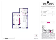 2 pokoje, mieszkanie 33,64 m², piętro 2, oferta nr M 2.14, Home Factory etap III, Warszawa, Praga Północ, Pelcowizna, ul. Kotsisa