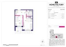 2 pokoje, mieszkanie 32,79 m², piętro 4, oferta nr M 4.16, Home Factory etap III, Warszawa, Praga Północ, Pelcowizna, ul. Kotsisa