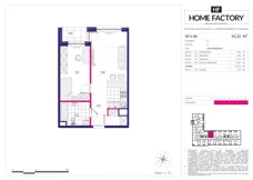 2 pokoje, mieszkanie 42,52 m², piętro 5, oferta nr M 5.06, Home Factory etap III, Warszawa, Praga Północ, Pelcowizna, ul. Kotsisa