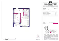 2 pokoje, mieszkanie 32,79 m², piętro 5, oferta nr M 5.16, Home Factory etap III, Warszawa, Praga Północ, Pelcowizna, ul. Kotsisa