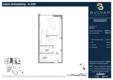 1 pokój, apartament 69,70 m², piętro 1, oferta nr A.103, Bulvar Apartments, Gdańsk, Przymorze, ul. Czarny Dwór