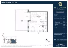 2 pokoje, apartament 62,31 m², piętro 1, oferta nr E.2.02, Bulvar Apartments, Gdańsk, Przymorze, ul. Czarny Dwór