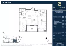 3 pokoje, apartament 92,82 m², piętro 1, oferta nr B.2.02, Bulvar Apartments, Gdańsk, Przymorze, ul. Czarny Dwór