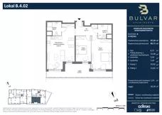 3 pokoje, apartament 85,71 m², piętro 3, oferta nr B.4.02, Bulvar Apartments, Gdańsk, Przymorze, ul. Czarny Dwór