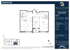 3 pokoje, apartament 89,01 m², piętro 5, oferta nr B.6.02, Bulvar Apartments, Gdańsk, Przymorze, ul. Czarny Dwór