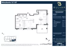 3 pokoje, apartament 77,82 m², piętro 6, oferta nr D.7.07, Bulvar Apartments, Gdańsk, Przymorze, ul. Czarny Dwór