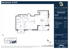3 pokoje, apartament 78,09 m², piętro 8, oferta nr D.9.07, Bulvar Apartments, Gdańsk, Przymorze, ul. Czarny Dwór