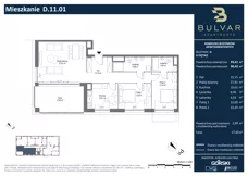 3 pokoje, apartament 90,42 m², piętro 10, oferta nr D.11.01, Bulvar Apartments, Gdańsk, Przymorze, ul. Czarny Dwór