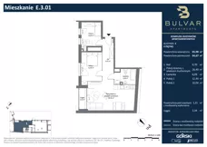 3 pokoje, apartament 64,67 m², piętro 2, oferta nr E.3.01, Bulvar Apartments, Gdańsk, Przymorze, ul. Czarny Dwór