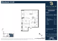 3 pokoje, apartament 67,27 m², piętro 2, oferta nr E.3.02, Bulvar Apartments, Gdańsk, Przymorze, ul. Czarny Dwór
