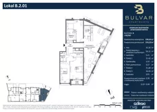 4 pokoje, apartament 153,22 m², piętro 1, oferta nr B.2.01, Bulvar Apartments, Gdańsk, Przymorze, ul. Czarny Dwór