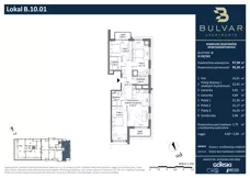 4 pokoje, apartament 95,20 m², piętro 9, oferta nr B.10.01, Bulvar Apartments, Gdańsk, Przymorze, ul. Czarny Dwór