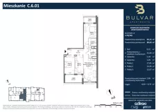 4 pokoje, apartament 89,65 m², piętro 5, oferta nr C.6.01, Bulvar Apartments, Gdańsk, Przymorze, ul. Czarny Dwór