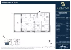 4 pokoje, apartament 79,28 m², piętro 5, oferta nr C.6.02, Bulvar Apartments, Gdańsk, Przymorze, ul. Czarny Dwór