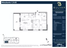 4 pokoje, apartament 79,63 m², piętro 8, oferta nr C.9.02, Bulvar Apartments, Gdańsk, Przymorze, ul. Czarny Dwór