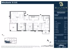 4 pokoje, apartament 96,93 m², piętro 4, oferta nr D.5.01, Bulvar Apartments, Gdańsk, Przymorze, ul. Czarny Dwór
