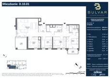4 pokoje, apartament 96,93 m², piętro 9, oferta nr D.10.01, Bulvar Apartments, Gdańsk, Przymorze, ul. Czarny Dwór