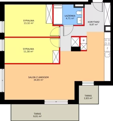 3 pokoje, apartament inwestycyjny 73,85 m², piętro 1, oferta nr MU.1.30, Marimonte, Warszawa, Bielany, Marymont-Kaskada, ul. Marymoncka 4