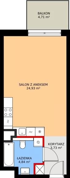 1 pokój, apartament inwestycyjny 33,50 m², piętro 2, oferta nr MU.2.24, Marimonte, Warszawa, Bielany, Marymont-Kaskada, ul. Marymoncka 4
