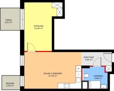2 pokoje, apartament inwestycyjny 45,64 m², piętro 4, oferta nr MU.4.19, Marimonte, Warszawa, Bielany, Marymont-Kaskada, ul. Marymoncka 4