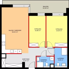 3 pokoje, apartament inwestycyjny 74,10 m², piętro 1, oferta nr MU.1.28, Marimonte, Warszawa, Bielany, Marymont-Kaskada, ul. Marymoncka 4