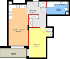 2 pokoje, apartament inwestycyjny 54,49 m², piętro 2, oferta nr MU.2.31, Marimonte, Warszawa, Bielany, Marymont-Kaskada, ul. Marymoncka 4