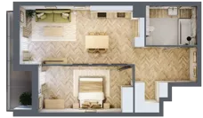2 pokoje, apartament 57,07 m², piętro 1, oferta nr M.1.1, Marimonte - Apartamenty Mieszkalne, Warszawa, Bielany, Marymont-Kaskada, ul. Marymoncka 4