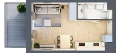 1 pokój, mieszkanie 27,12 m², piętro 2, oferta nr MA068, ale!KEN, Warszawa, Ursynów, Ursynów Centrum, ul. Indiry Gandhi 7