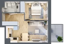 2 pokoje, mieszkanie 38,93 m², piętro 1, oferta nr MA005, ale!KEN, Warszawa, Ursynów, Ursynów Centrum, ul. Indiry Gandhi 7